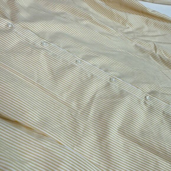 Lands End Shirt Womens 24W Yellow No Iron Pinpoint Oxford Pinstripe Button Up - Picture 3 of 10